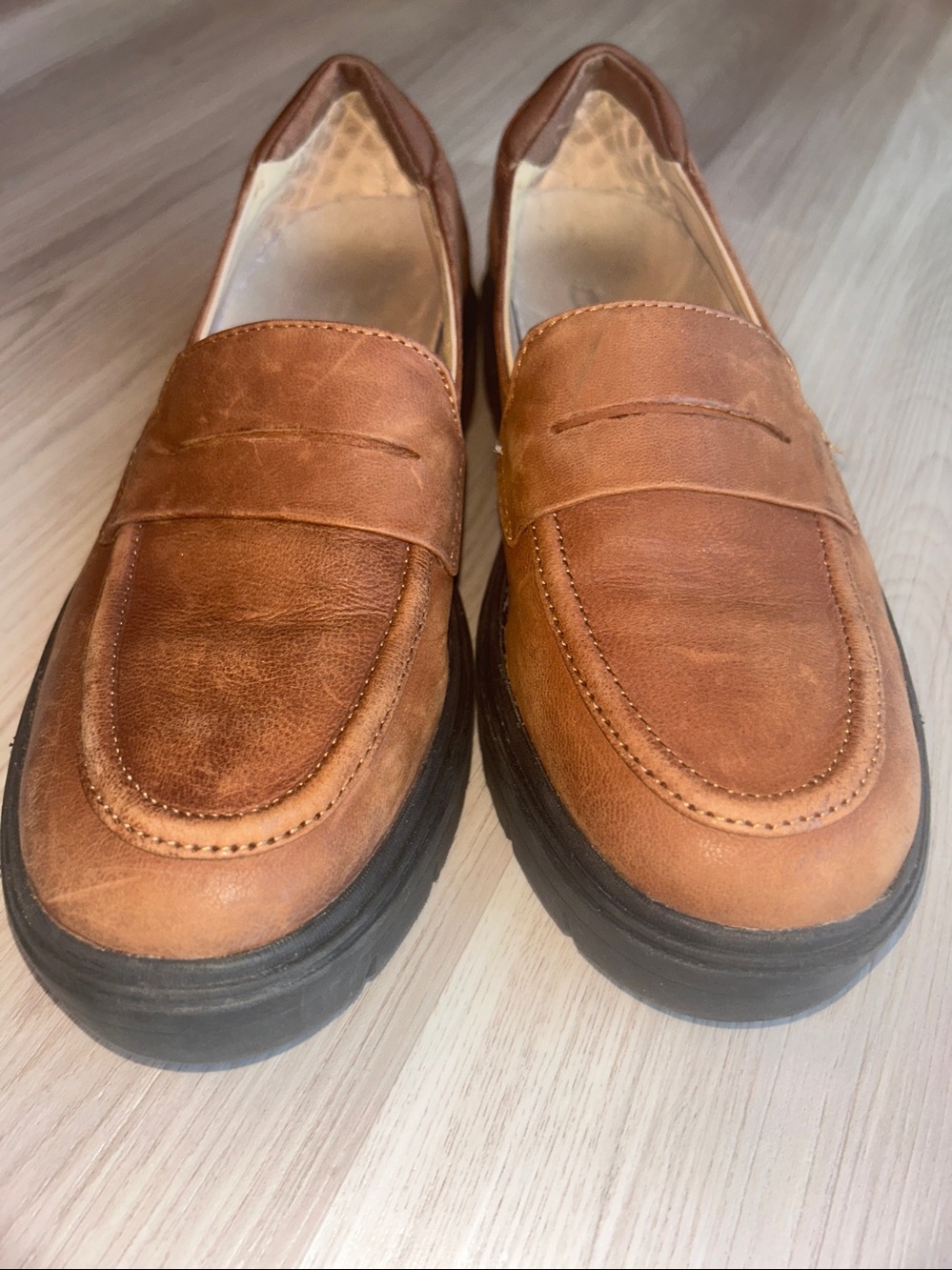 Women’s Comfort Penny Loafers 9M Brown Preppy Slip On Career - Picture 7 of 11